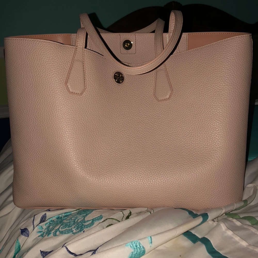 Tory Burch Blush Pink Pebbled Leather Tote
